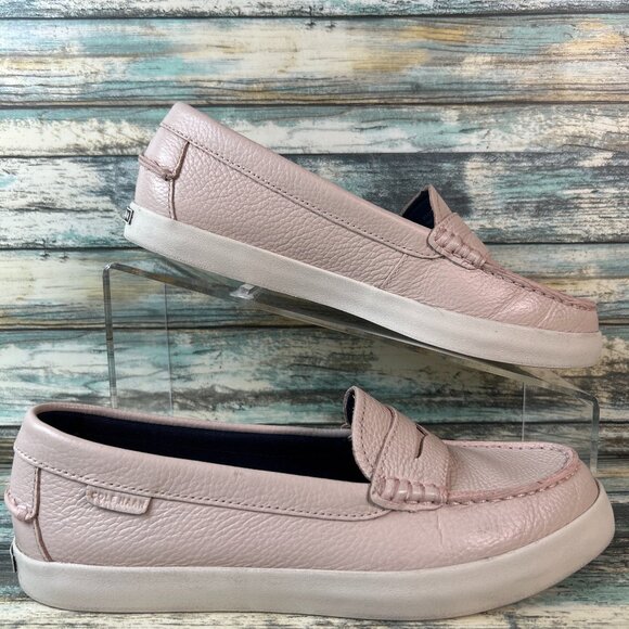 Cole Haan Penny Loafers Womens Size 7B Pink Leather Casual Shoes Flats Slip Ons - Picture 1 of 12